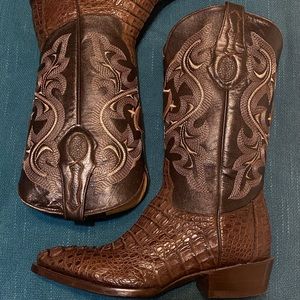 AUTHENTIC BROWN OSTRICH BOOTS WITH MATCHING BELT